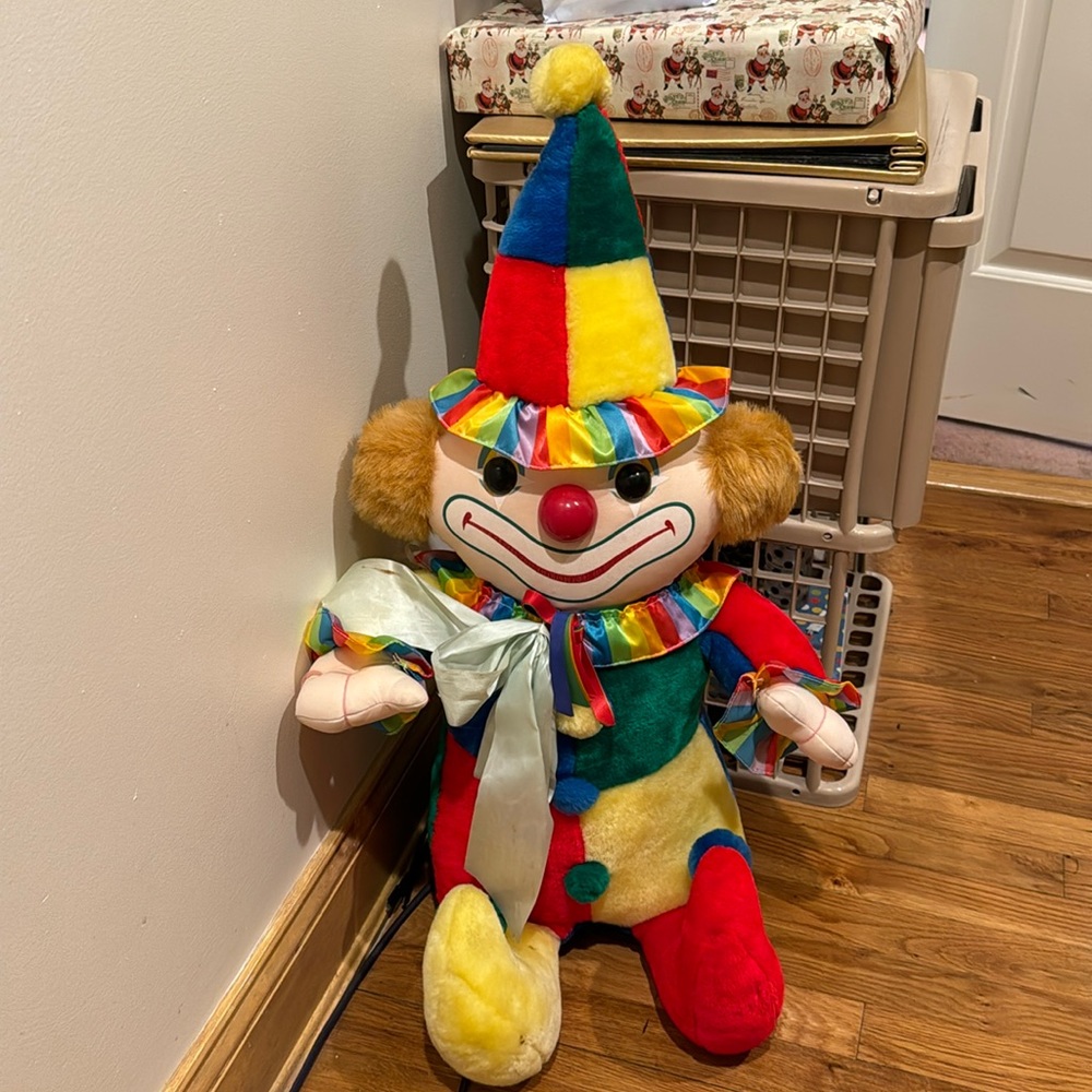 Clown stuffed animal very colorful